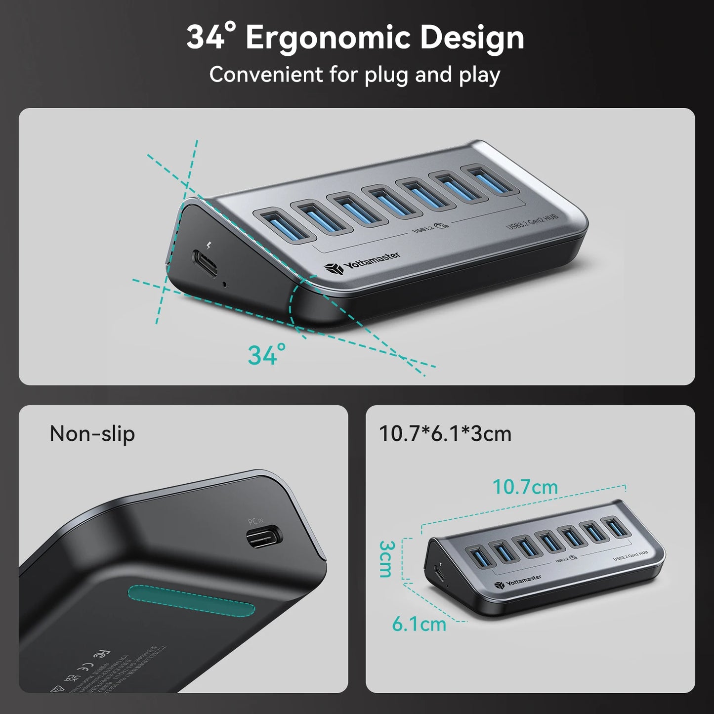 Yottamaster USB-C 3.2 Hub 7 Port